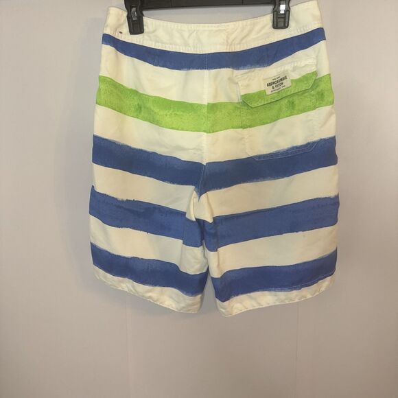 Abercrombie & Fitch Swim Shorts Mens Medium 33 Blue‎ Water Boat Surf Board Y2K - Picture 4 of 8